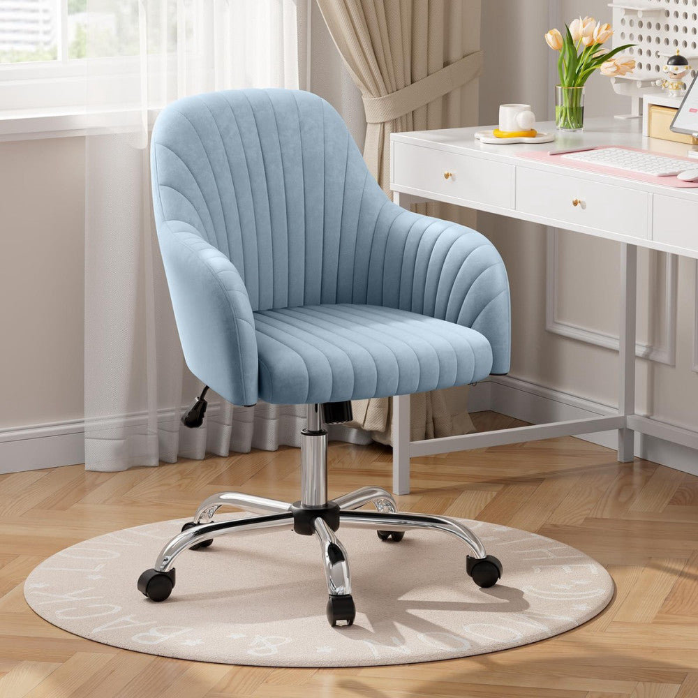 Velvet Desk Chair for Home Office, Modern Adjustable Swivel Task Chair, Women...