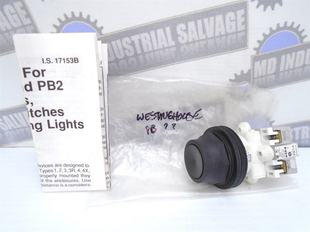 Westinghouse - 1 NO Contact PB1A Model B - Flush Standard Push Button - (NEW)