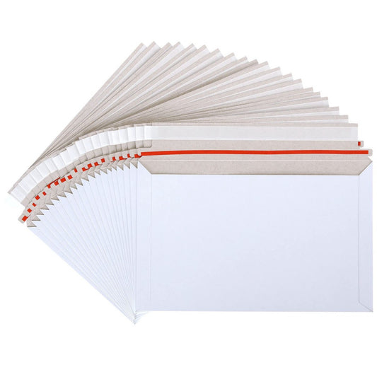 100 PCS Rigid White Cardboard Envelopes, 6x10 Inch Self Seal Stay Flat Mailer...