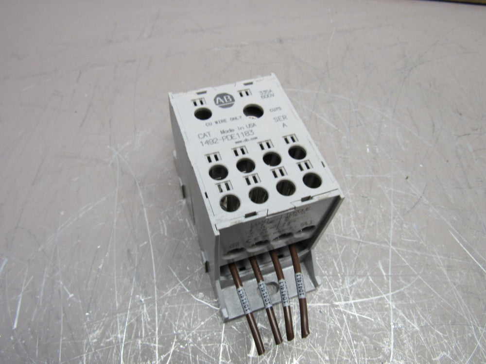 ALLEN BRADLEY 1492-PDE1183 SER-A POWER DISTRIBUTION BLOCK XLNT USED TAKEOUT !!