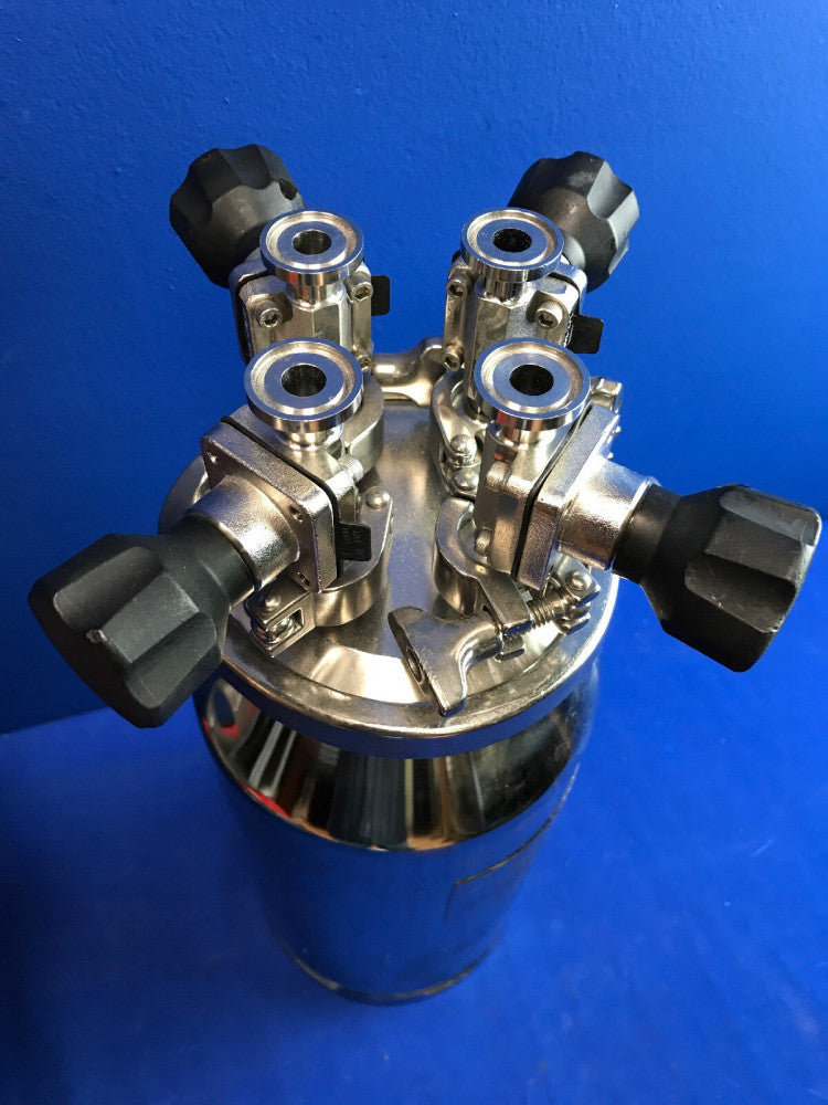 EAGLE STAINLESS EPV1044A PRESSURE VESSEL W/ 4-port End Cap, (4) 1/2" VALVES 316L