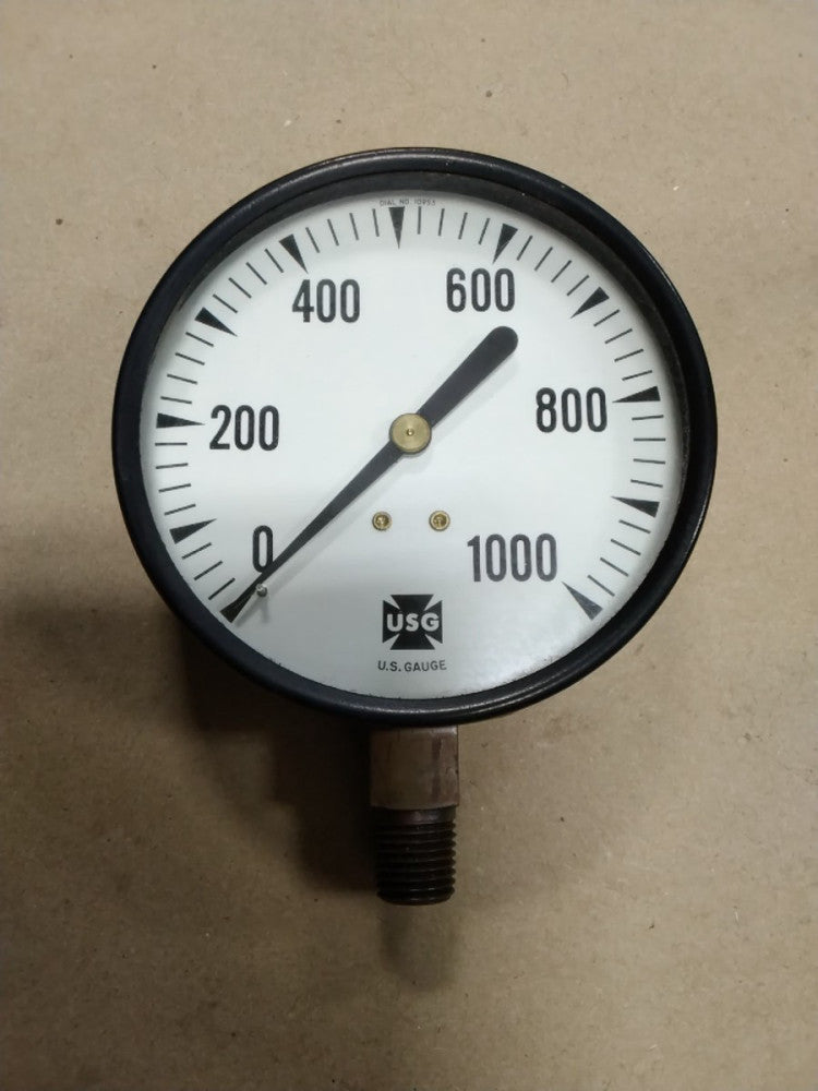 U.S. GAUGE 3.5" 3 1/2" Gauge 0 - 1000 PSI 1/2" NPT F58