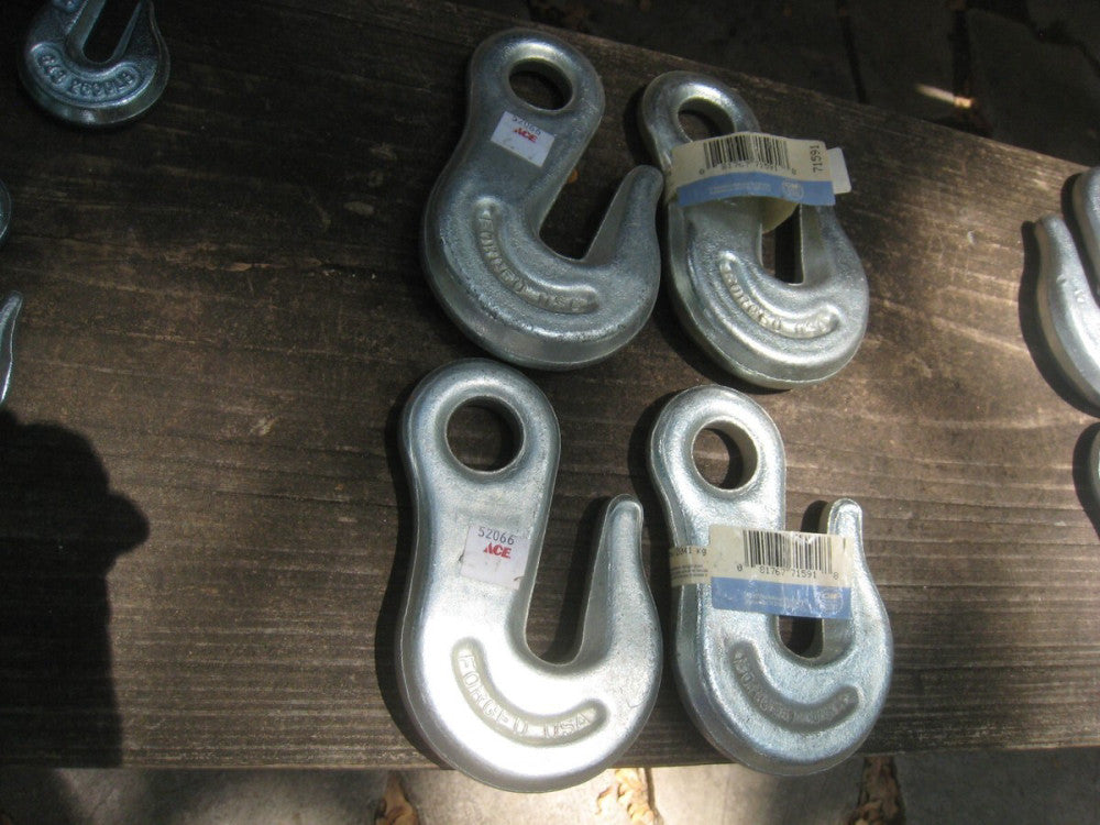 4 Cable hooks G30 Columbus McKinnon USA  1/2"  for crane or rigging  5-1/2" long