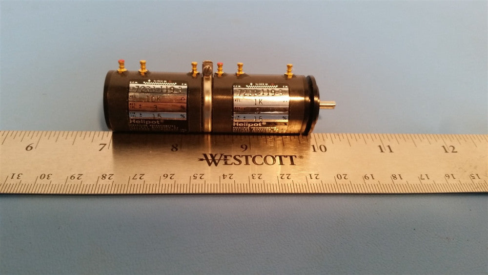  Beckman Helipot Dual Precision Potentiometer 10k & 1k 7233-119-3 Pot