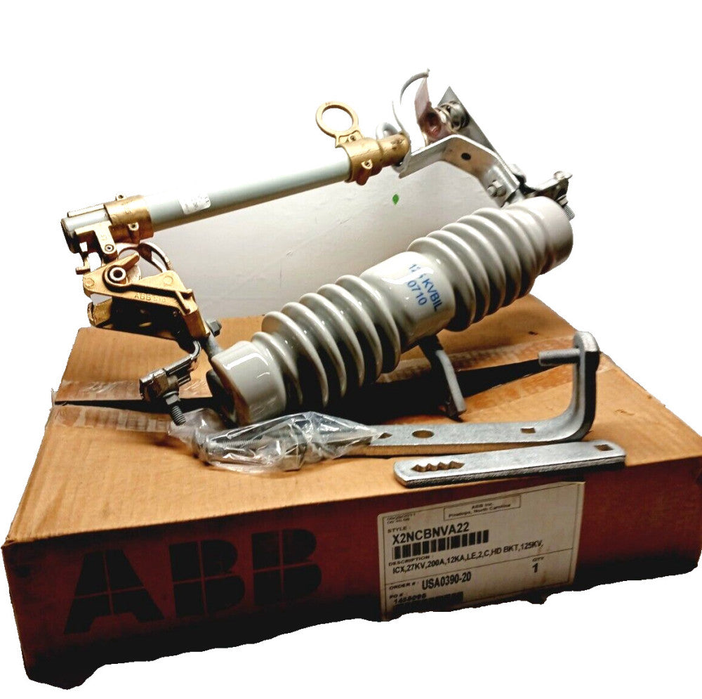 NEW ABB X2NCBNVA22 EXPULSION FUSE CUTOUT ICX 27KV 200A LE 12KA HD BRKT 125KV