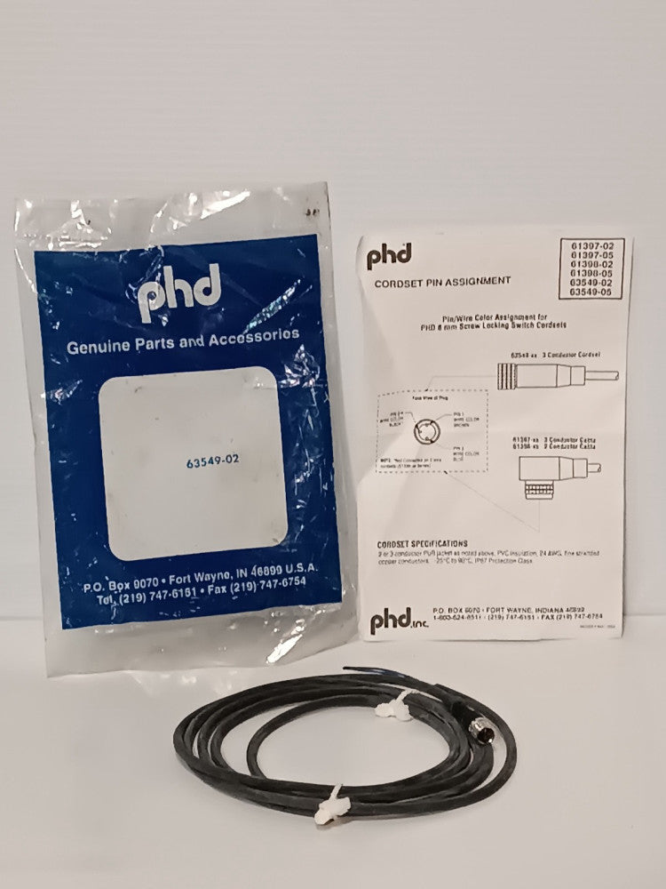 PHD 63549-02 Cordset With Quick Connect 2 Meter 3 Wire, Sold Individually