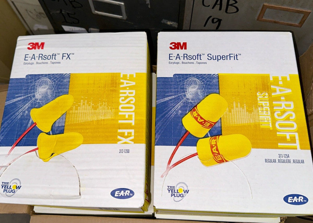 2 Box 3M EARsoft Fx Yellow Neon Disposable Corded Ear Plugs (400 Pair/ 2 Boxes)