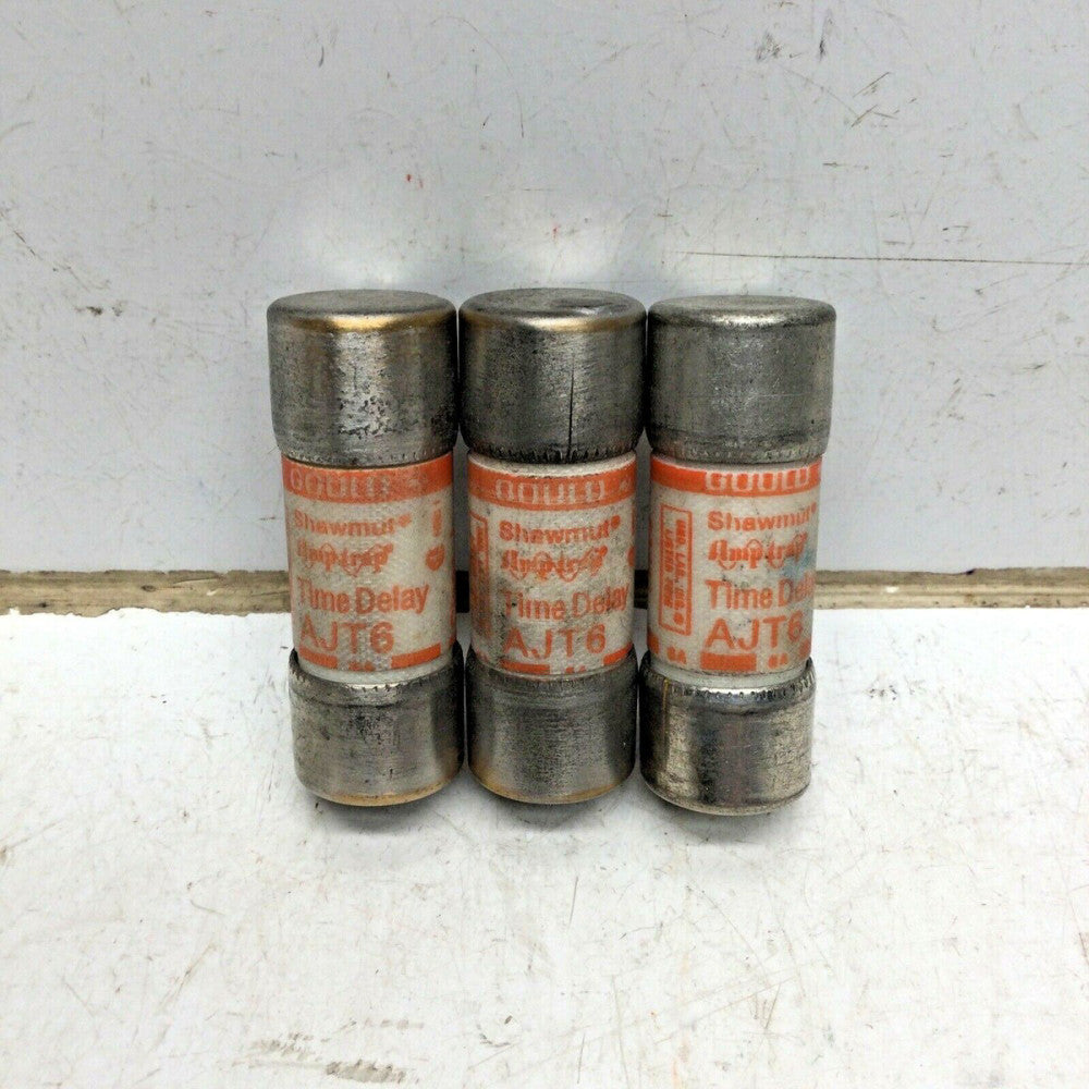 GOULD SHAWMUT AJT6 AMPTRAP Time Delay FUSE 6 AMP 600VAC (3 PACK)