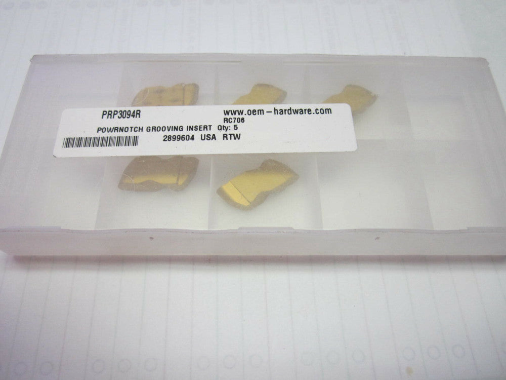 RTW (94956) PowerNotch RH Carbide Grooving Inserts Style PRP Size 3094 Pack Of 5