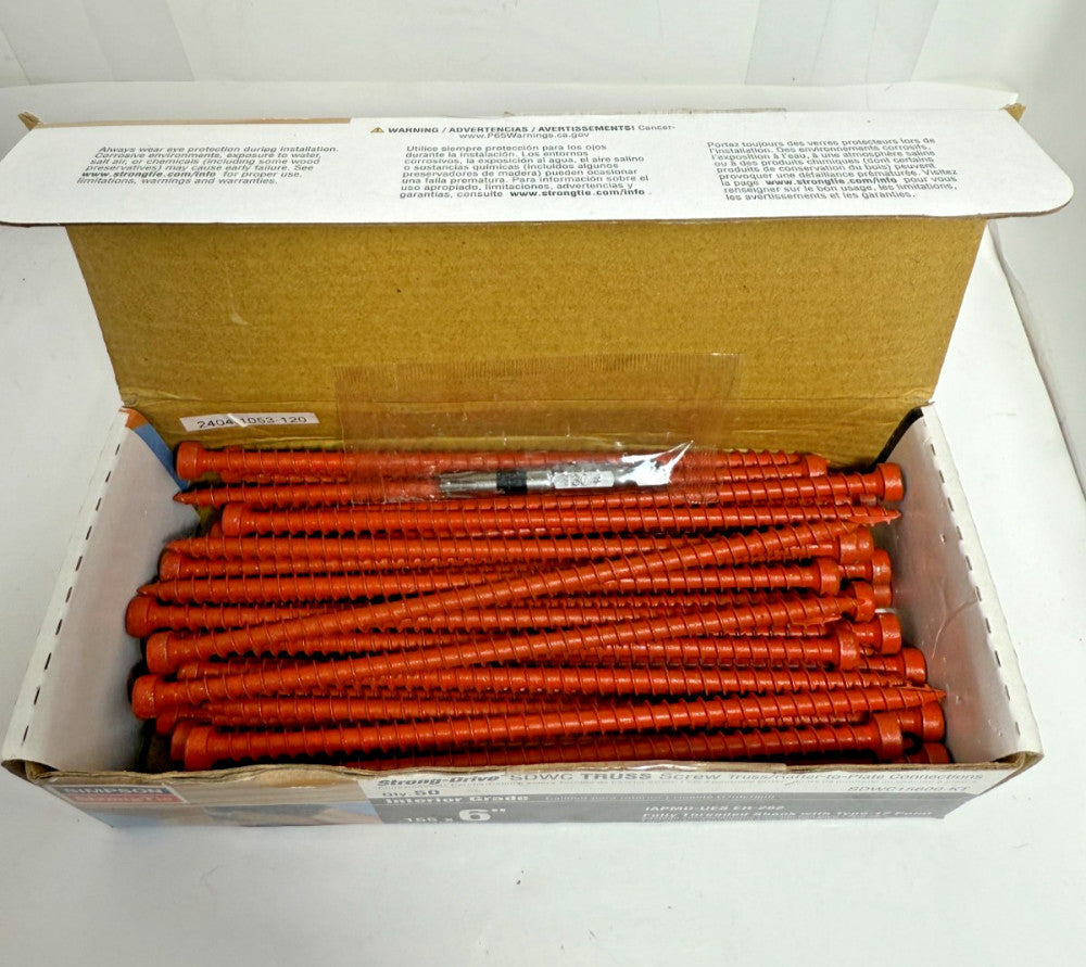185pc SIMPSON Strong-Drive SDWC Truss Screw Connections 0.155 x 6"