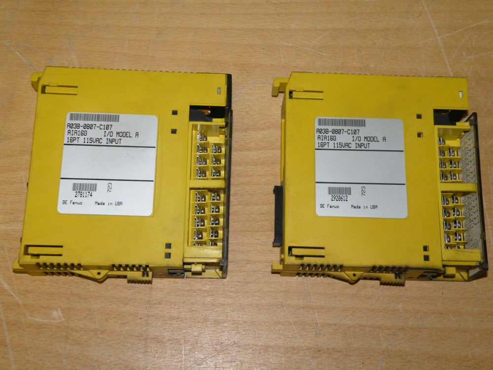 (2) FANUC A03B-0807-C107 MODEL A AIA16G INPUT MODULES