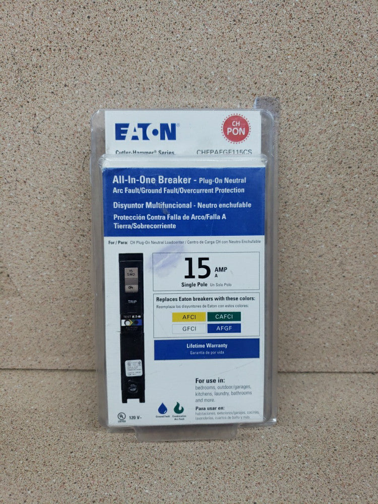 New Eaton CHFPAFGF115CS 15A Circuit Breaker Open Package