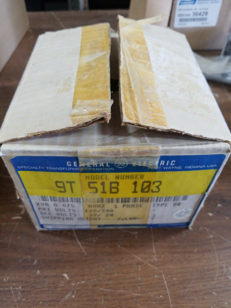 NOS GE Buck Boost Transformer 9T51B103 .075KVA 1Ph Pri 120/240 Sec 12/24 
