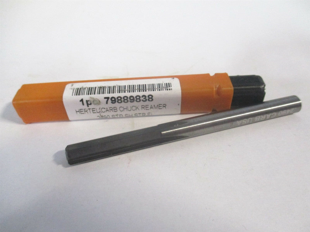 (500-0002490) 0.249 x 1 x 3 Straight Flute Solid Carbide 4-Flute Chucking Reamer