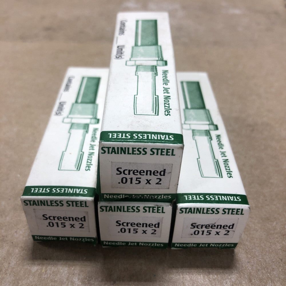 NEW Gatewood Needle Jet Nozzle .015X2 Stainless Steel Screened (LOT OF 4)