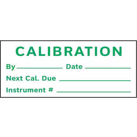 Stranco Tc3-21004 Calibration Label, Eng, Green/White, Pk225, Tc3-21004