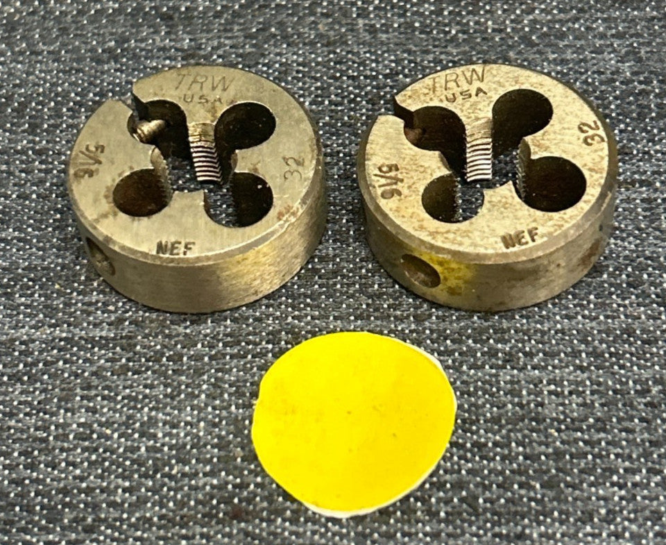 TRW ADJUSTABLE ROUND SPLIT DIE  5/16" - 32  NEF  LOT OF 2