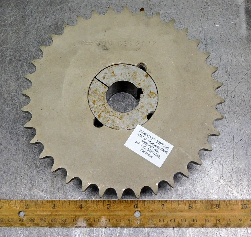 Martin 50BTB36 Roller Chain Sprocket #50 36 Teeth 1-1/4" Bore Keyed