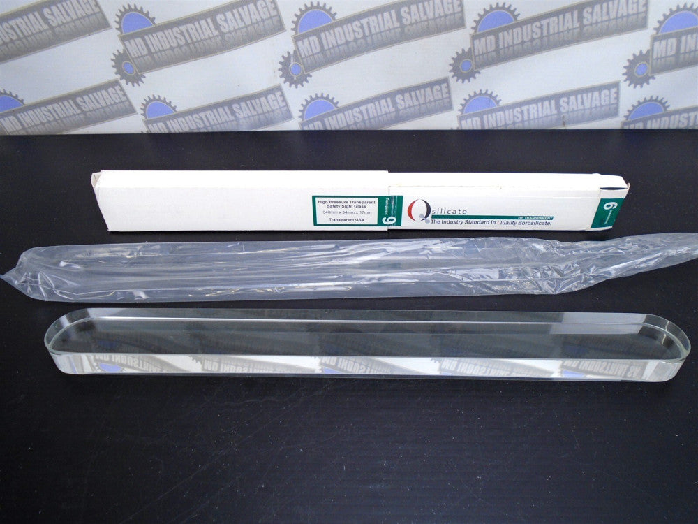  QSILICATE - #9 - High Pressure TRANSPARENT SAFETY SIGHT GLASS - 340mm 34mm 17mm