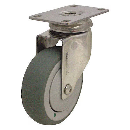 Zoro Select P14sx-Rp060k-12-Am Swivel Plate Caster,Tpr,6 In.,240 Lb.