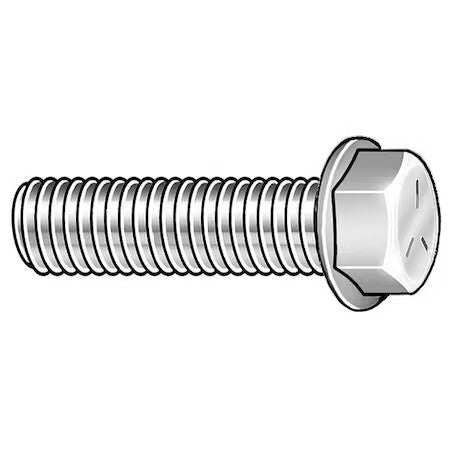 Zoro Select 4Rxj4 Grade 5, 1/2"-13 Flange Bolt, Zinc Plated Steel, 1 In L, 300