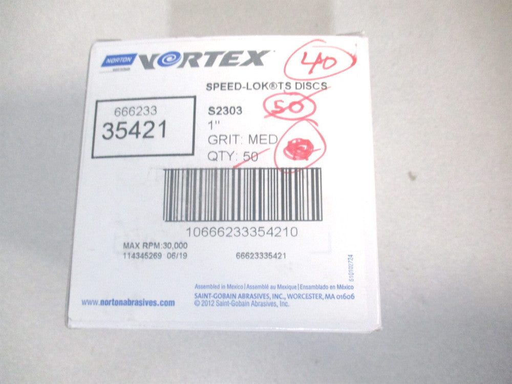 Norton (66623335421) 1″ 120 Grit Aluminum Oxide Quick Change Disc - Pack of 40