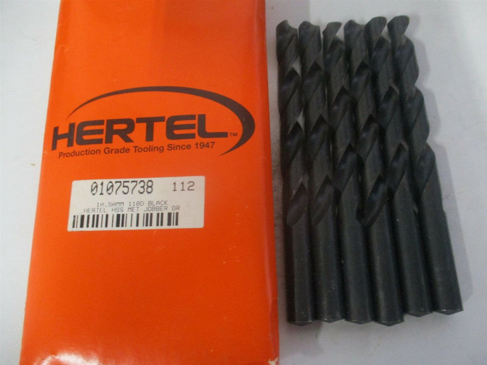(301 10.50) 10.5mm x 137mm OAL 118° High Speed Steel Jobber Drill - Pack of 6