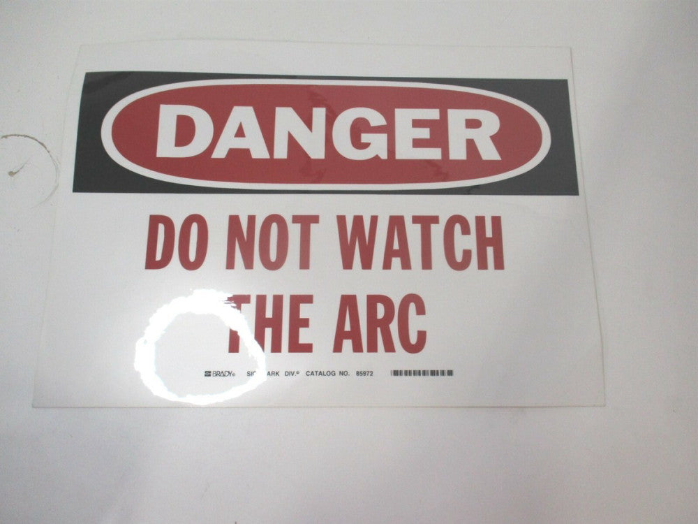 Brady (85972) 14" x 10" Danger Do Not Watch the Arc Polyester Rectangle Sign