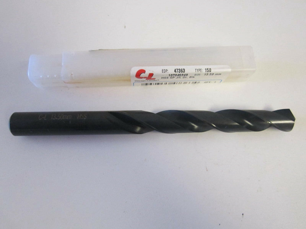 Chicago-Latrobe (47363) 13.50mm HSS Black Oxide Jobber Length Drill Bit