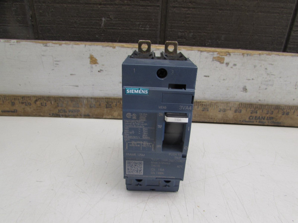 SIEMENS  3VA4111-5ED24-0AA0 ,CIRCUIT BREAKER,  2P/110A /480V/35kA   MAKE OFFER!