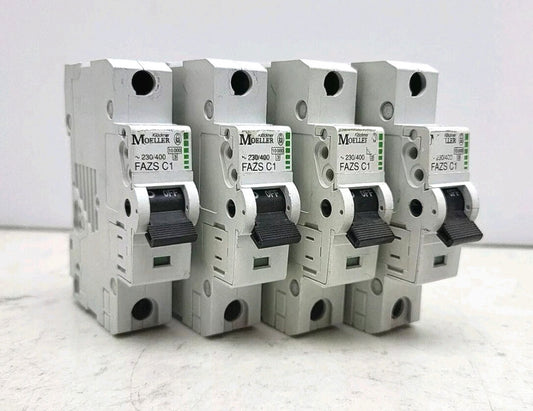 4 Pack Klockner Moeller FAZS-C1 1A Single 1 Pole 1 Circuit Breaker ~230/400