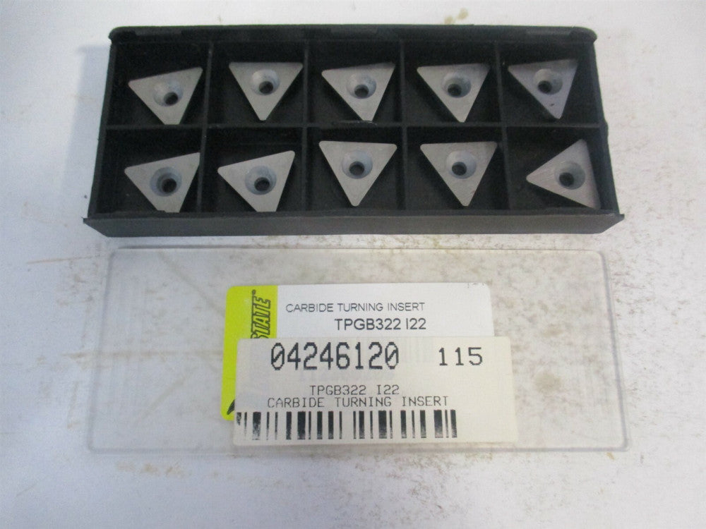 (112369209) TPGB322 I22 TPGB 3/8 x 1/32" OAL Carbide Turning Insert - Pack of 10