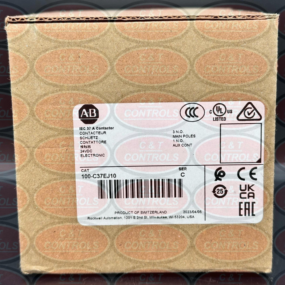 Allen Bradley 100-C37EJ10 3P 24V DC 37AMP IEC Contactor New In Box USA Stock