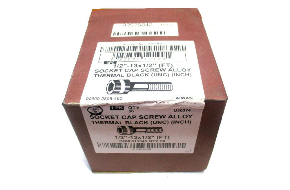 Brighton (011345) 1/2-13 UNC 1/2" OAL 3/8" Hex Socket Cap Screw - Lot of 50