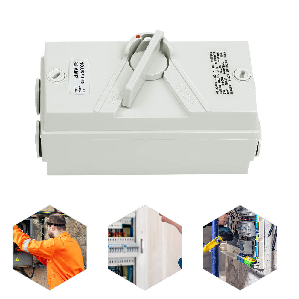 35a 440v Wall Mounted Disconnector Switch 3-pole Isolation Switch Silver Contact