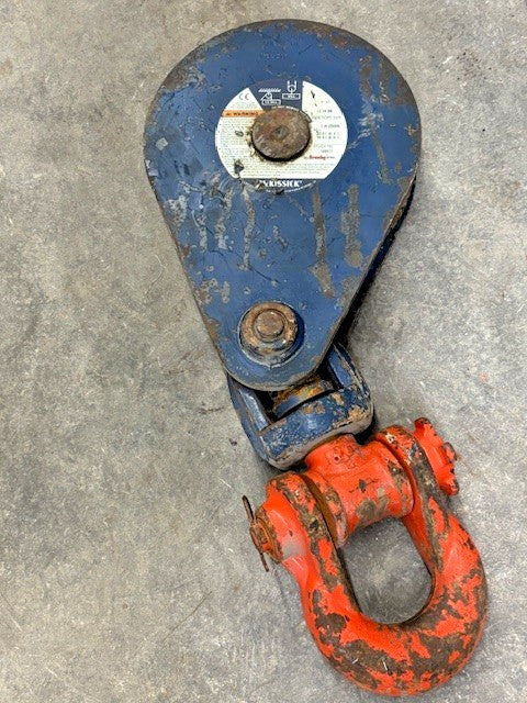 MCKISSICK 20 TON HEAVY DUTY SNATCH BLOCK/ PULLEY WITH 10-1/2" SHACKLE BEARING BB