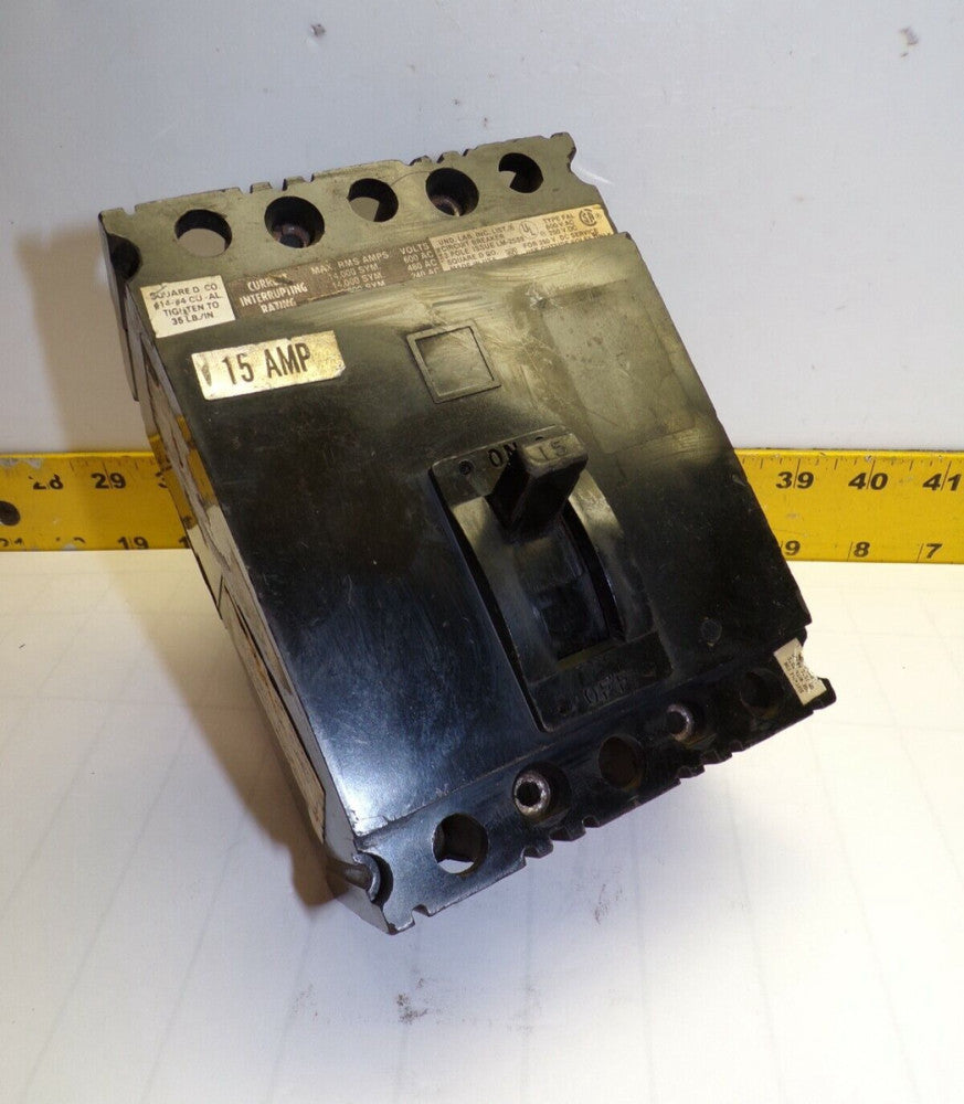 SQUARE D 15 AMP CIRCUIT BREAKER 600 VAC 3 POLE  FAL36015