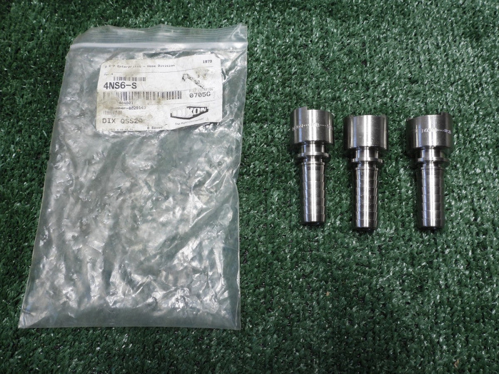 (3-Pack) Dixon 4NS6-S Dix-Lock N-Series F Head Coupler Standard Hose Barb