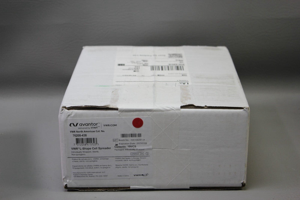NEW BOX OF 100 AVANTOR/VWR L-SHAPE CELL SPREADER 76208-438