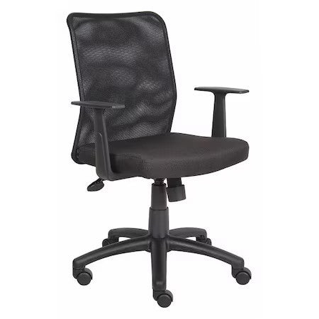 Zoro Select 452R27 Fabric Task Chair, 21 1/2-, Fixed, Black
