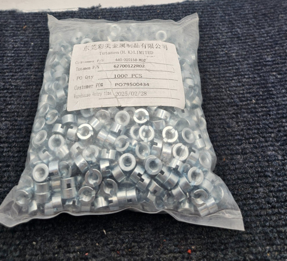 (QTY 1000) Tutamen 627001222R02 Stainless Steel SS Slotted Round Nut