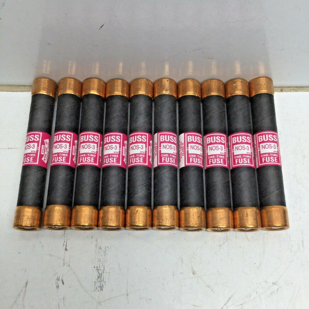 BUSS Bussmann NOS-3 One-Time Class H Fuse 3A 600V (LOT of 10)