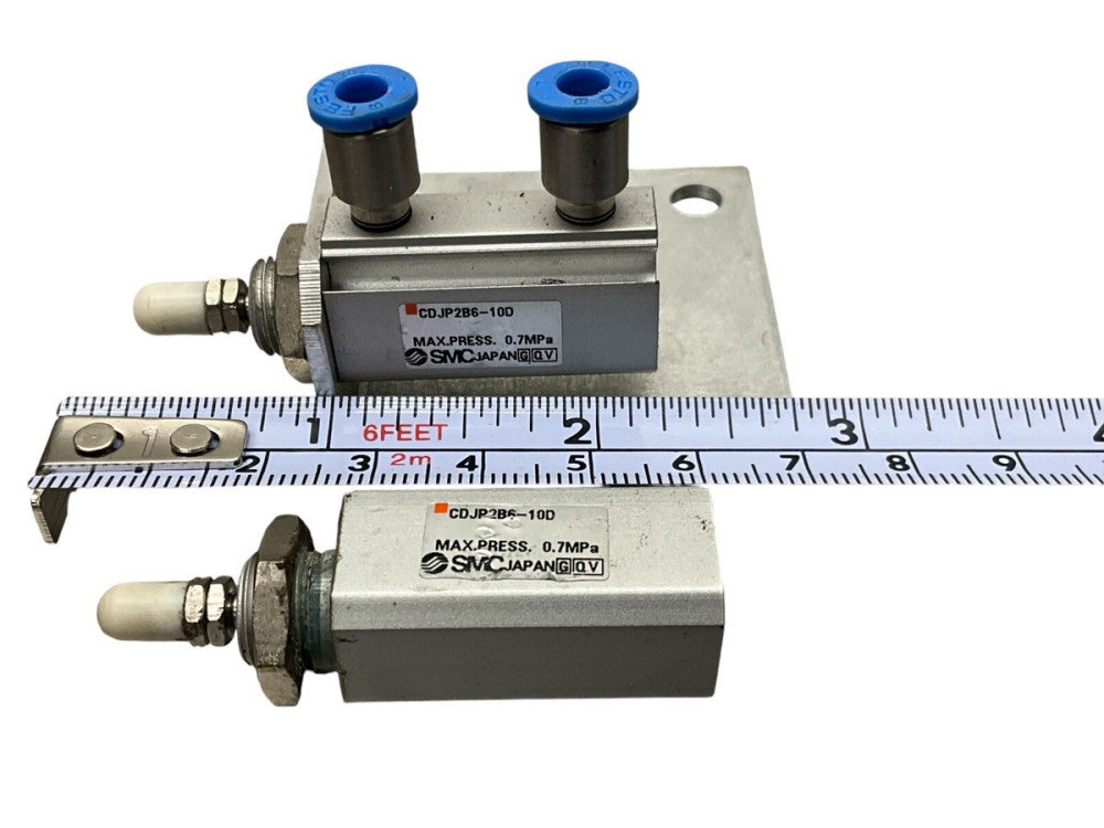 SET 2 SMC CDJP2B6-10D PLC PNEUMATIC ACTUATOR CYLINDER