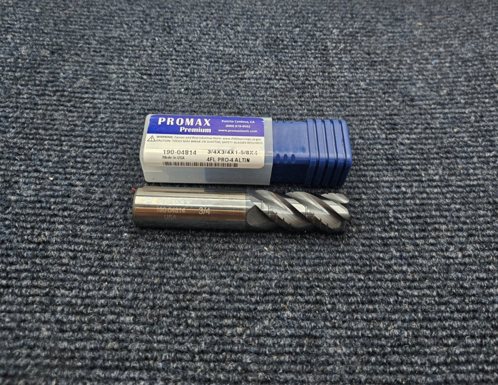 PROMAX 190-04814: 3/4" Dia 1-5/8" LOC 4 Flute Solid Carbide Roughing & Finishing