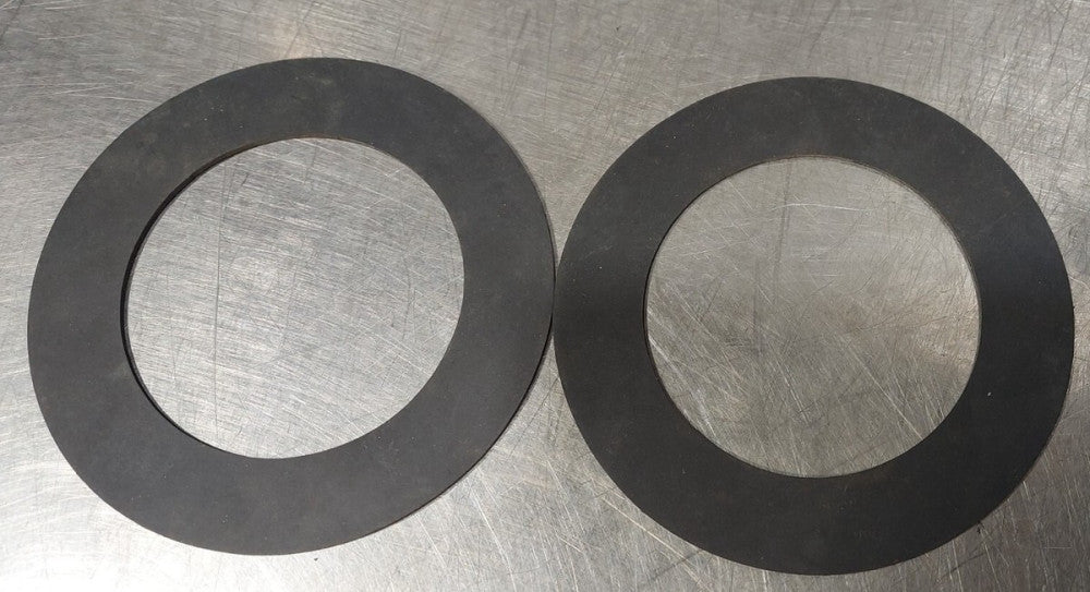 Lot of 2 - Round Circular Rubber Gaskets.   135mm OD /89mm ID / 1.58mm Thick