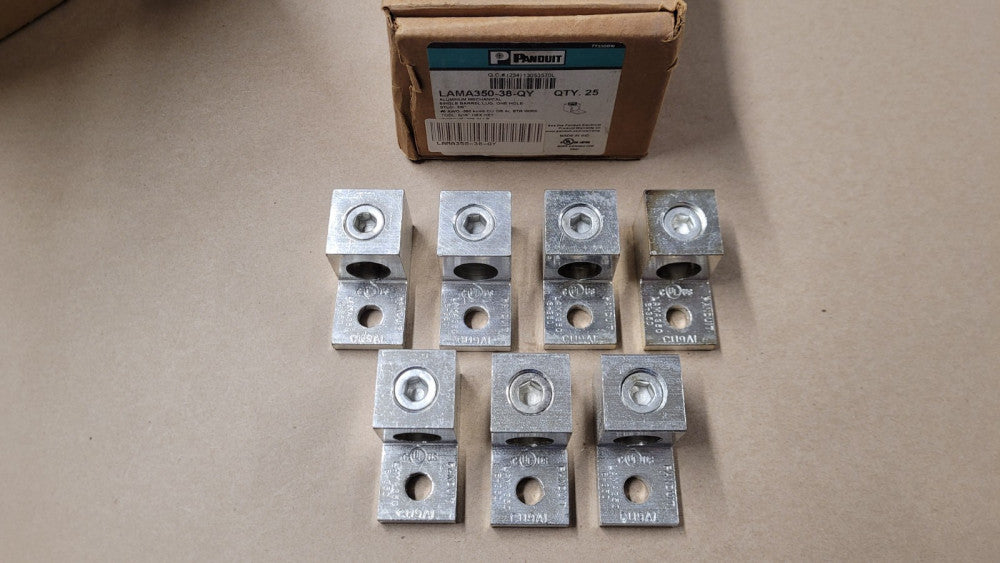 Lot Of 7 Panduit LAMA350-38-QY Aluminum Mechanical Lugs 350kcmil