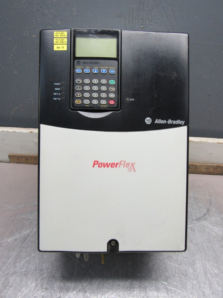 ALLEN BRADLEY POWERFLEX-70 20AD034A0AYNANC0 AC DRIVE 25HP 480V 34A XLNT TAKEOUT