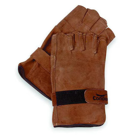 Condor 6Jj98 Leather Drivers Gloves, Hook-And-Loop Cuff, Wing Thumb, Brown, M,