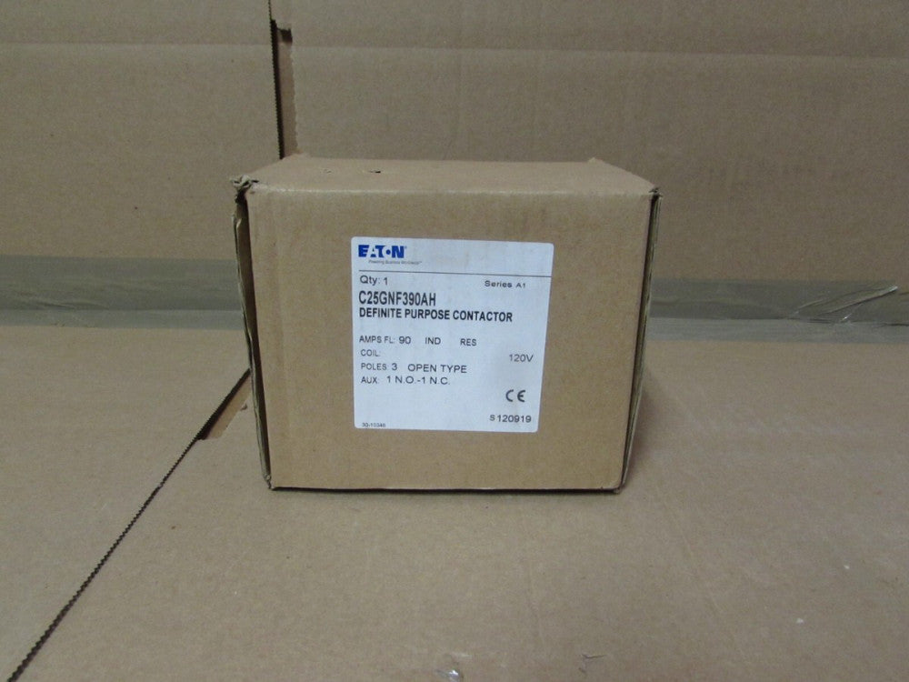 EATON C25GNF390AH 3P/90A/120VAC DEFINITE PURPOSE CONTACTOR, NIB! MAKE OFFER!