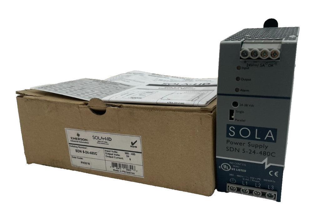 NEW EMERSON SOLA SDN5-24-480C POWER SUPPLY SDN524480C